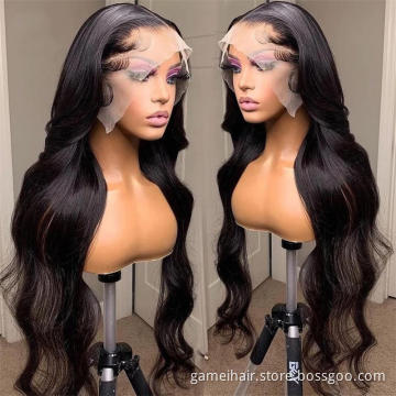 Swiss Virgin Cuticle Aligned Hair Lace Front Wig With Baby Hair 100% Raw Brazilian Body Wave Human Hair Lace Closure Wig